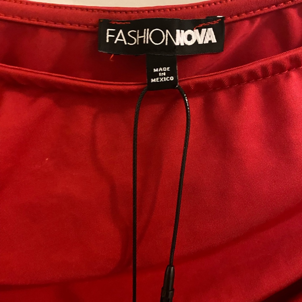 Fashion Nova Zavala Off Shoulder Midi Dress - Red - Picture 5 of 9